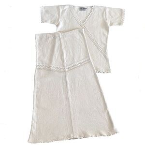 Vintage Cotton Salsa Crochet Knit Skirt Set